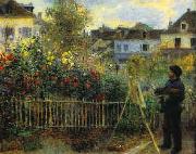 Pierre Renoir Monet Painting in his Garden Sweden oil painting reproduction